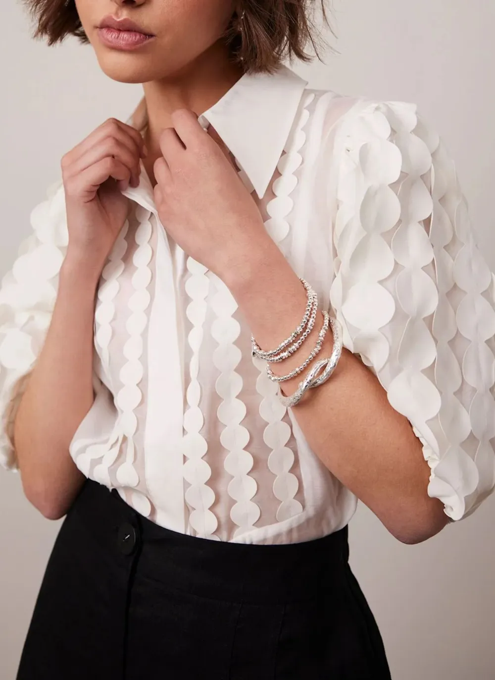 Casual Style Puff Sleeve Shirt