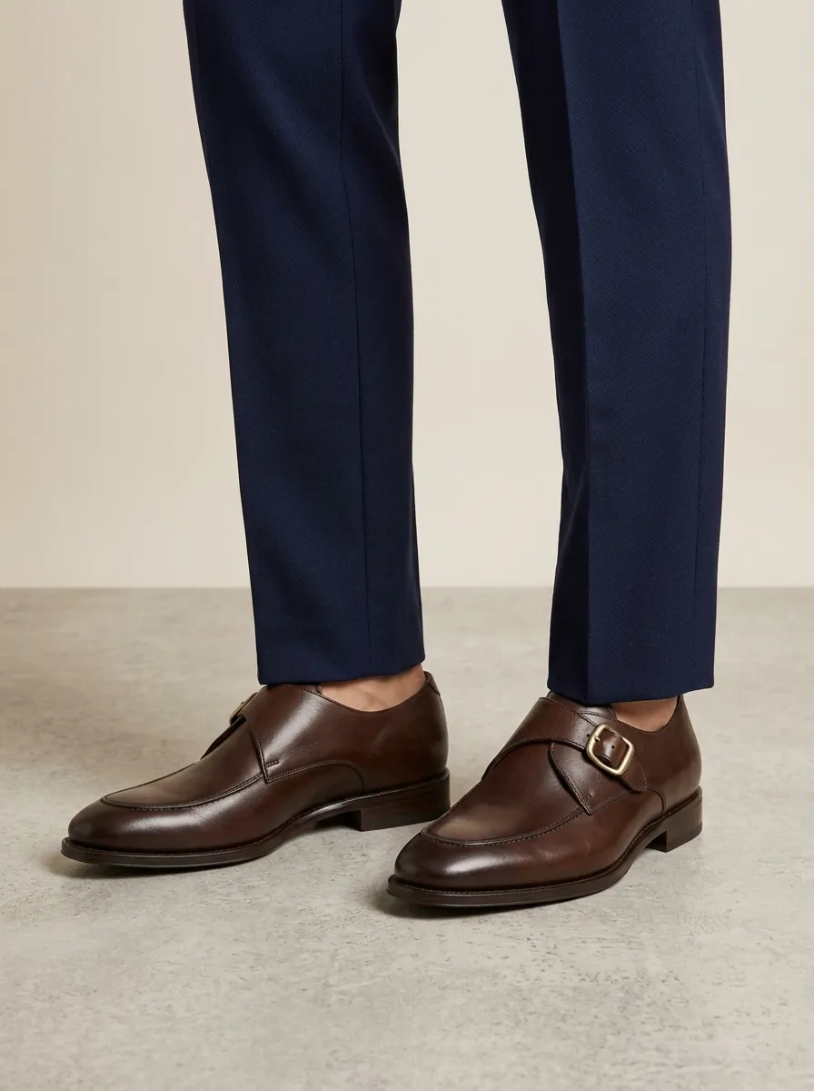 Men's Modern Classic Business Leather Monk Strap Shoes