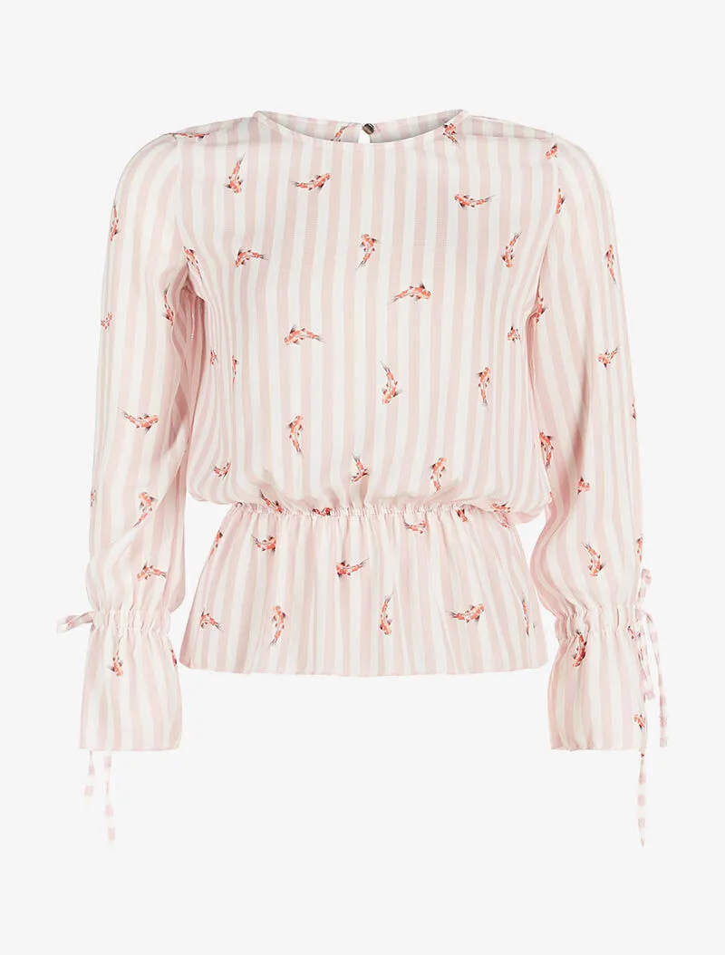 Long Sleeve Striped Blouse