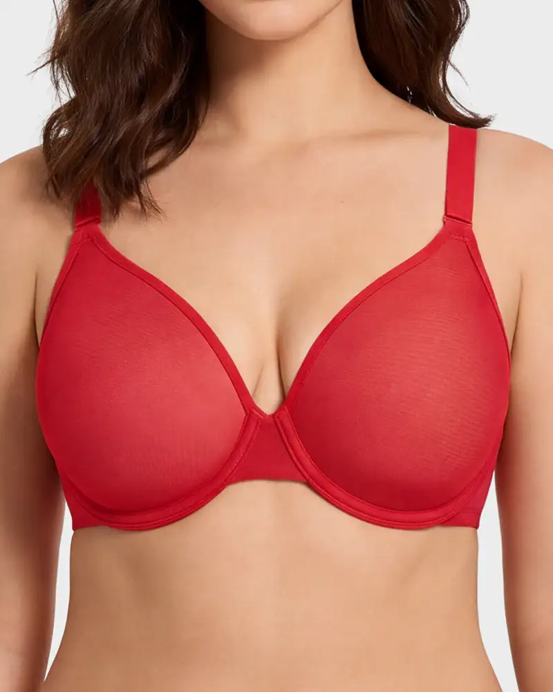 Seamless Mesh Unlined Underwire Bra