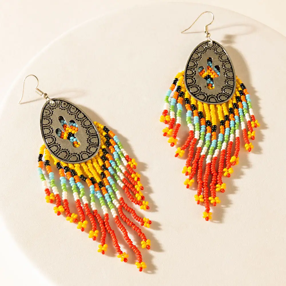 Radiant Flowing Artful Beaded Earrings