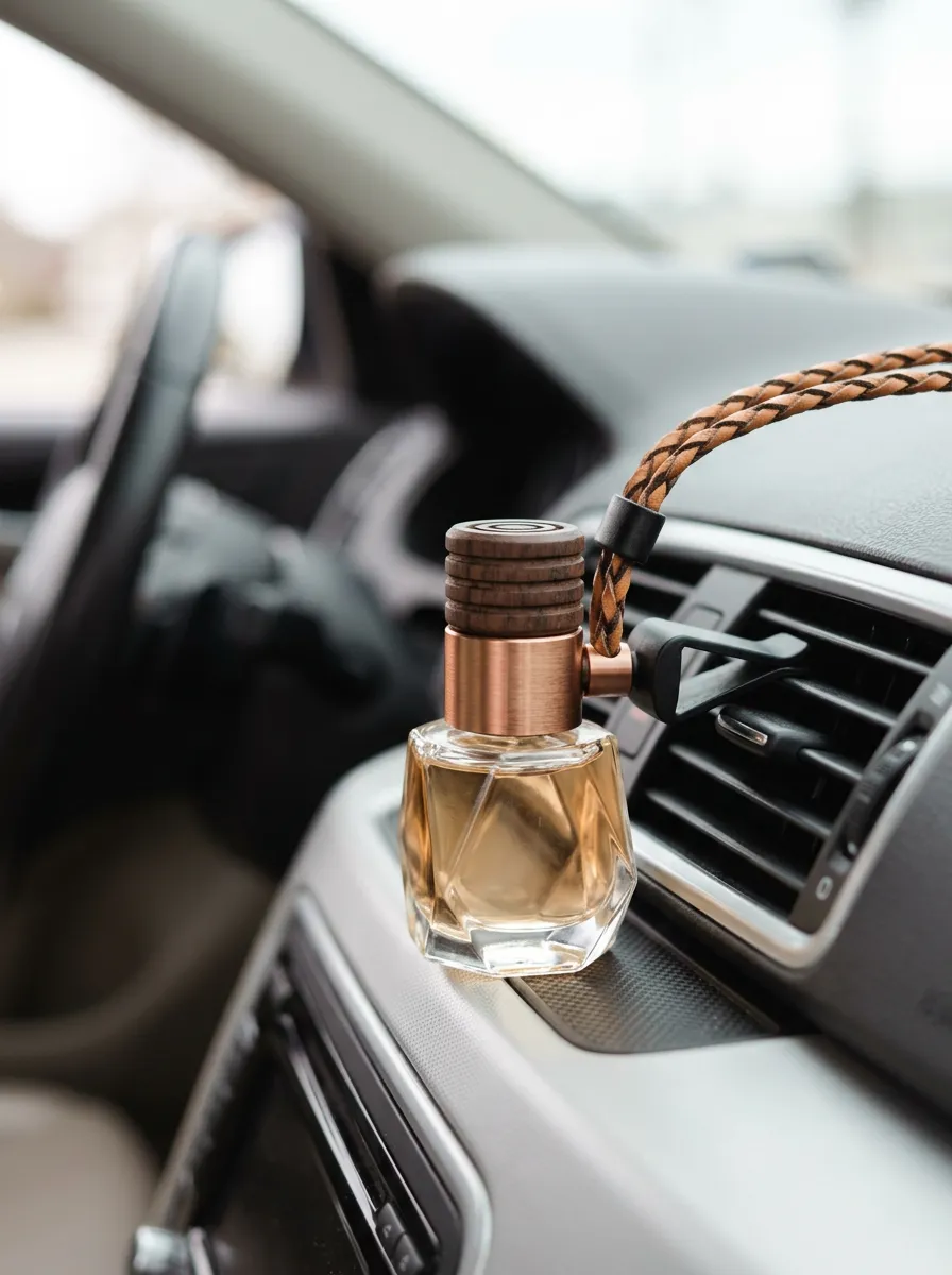 Wooden-Cap Glass Hanging Car Air Freshener