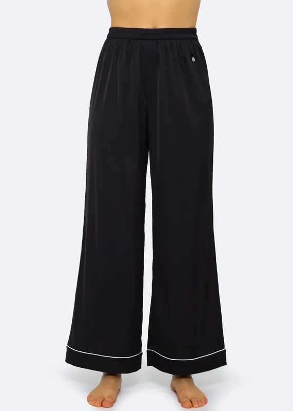 Black Satin Everyday Pants