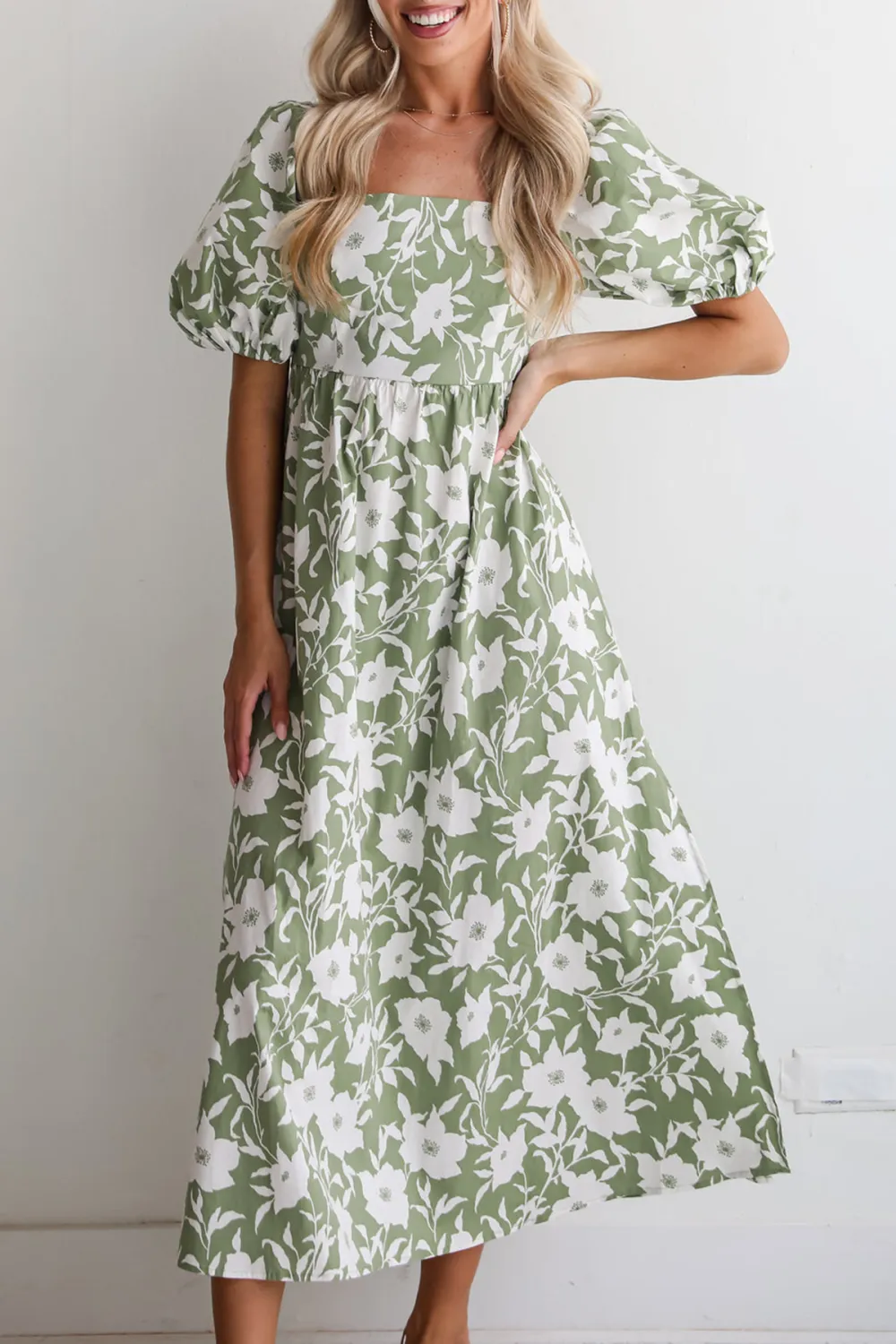Sage Floral Maxi Dress