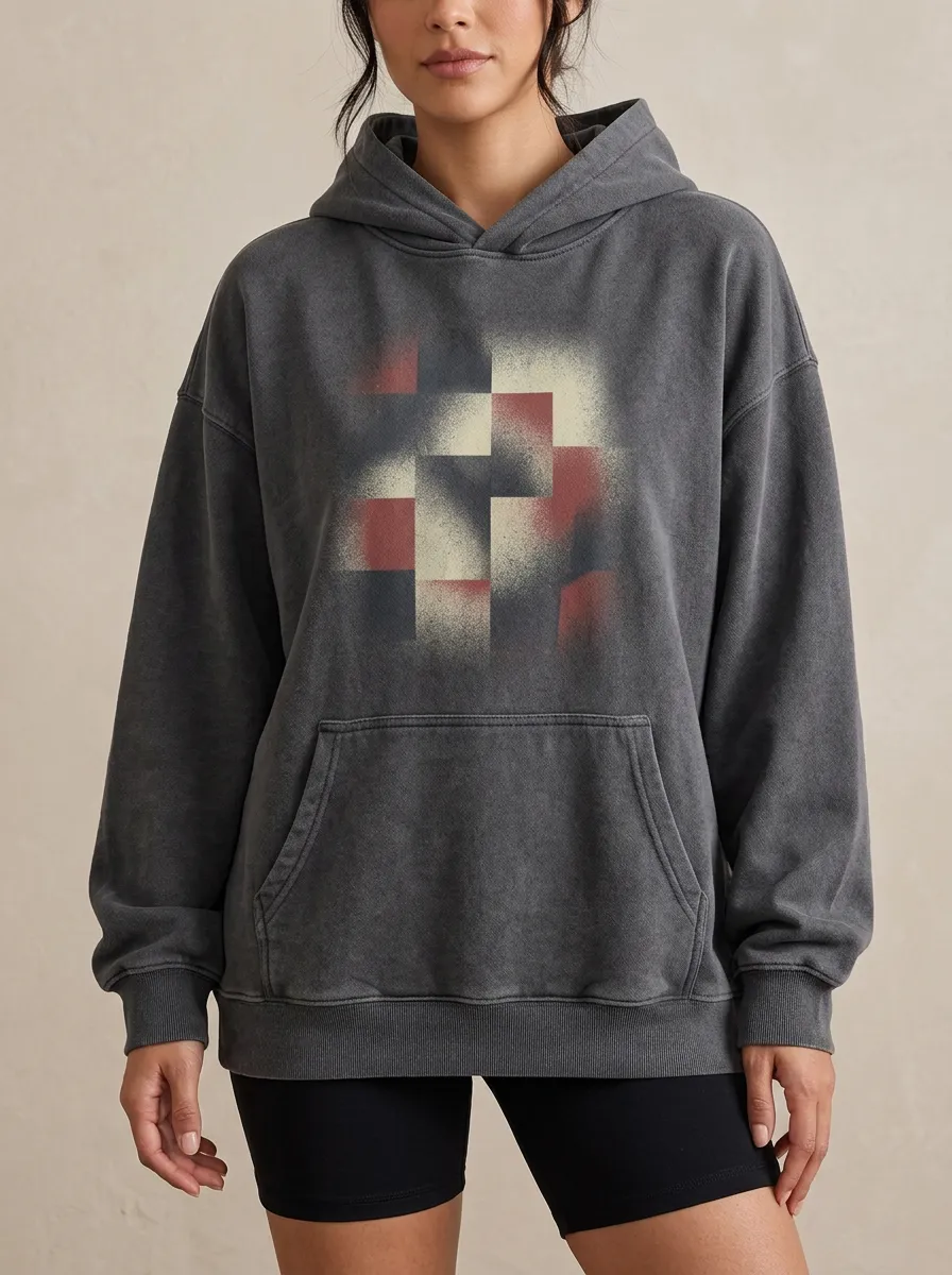 Casual Abstract Geometric Hoodie