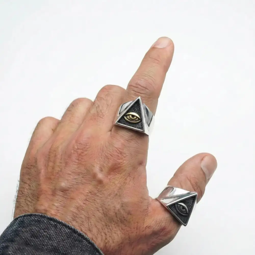 Men's Modern Pyramid Eye Ring