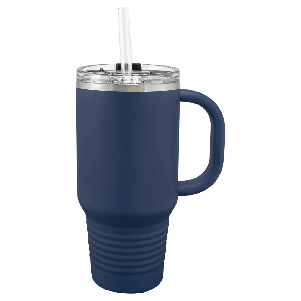 Handled Straw Lid Travel Mug
