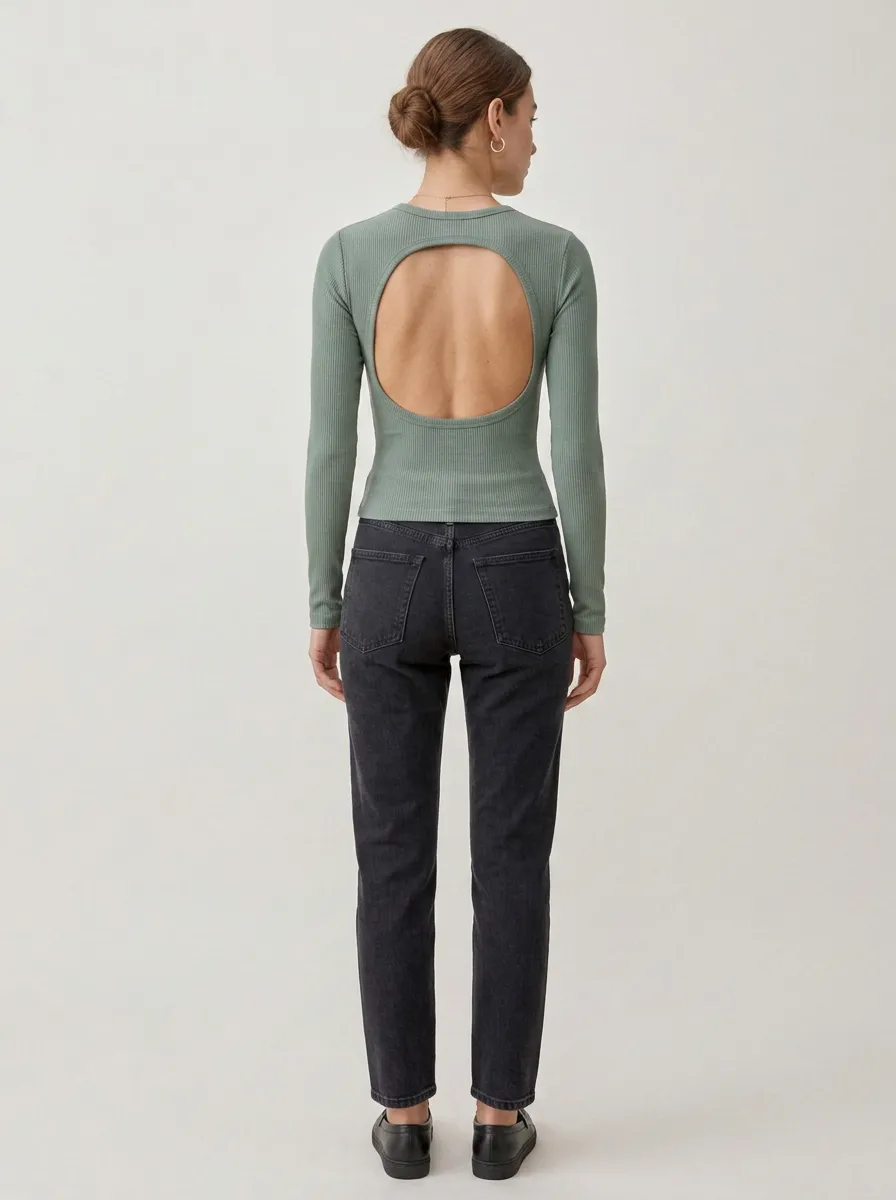 Women's Modern Ribbed Open Back Camisole