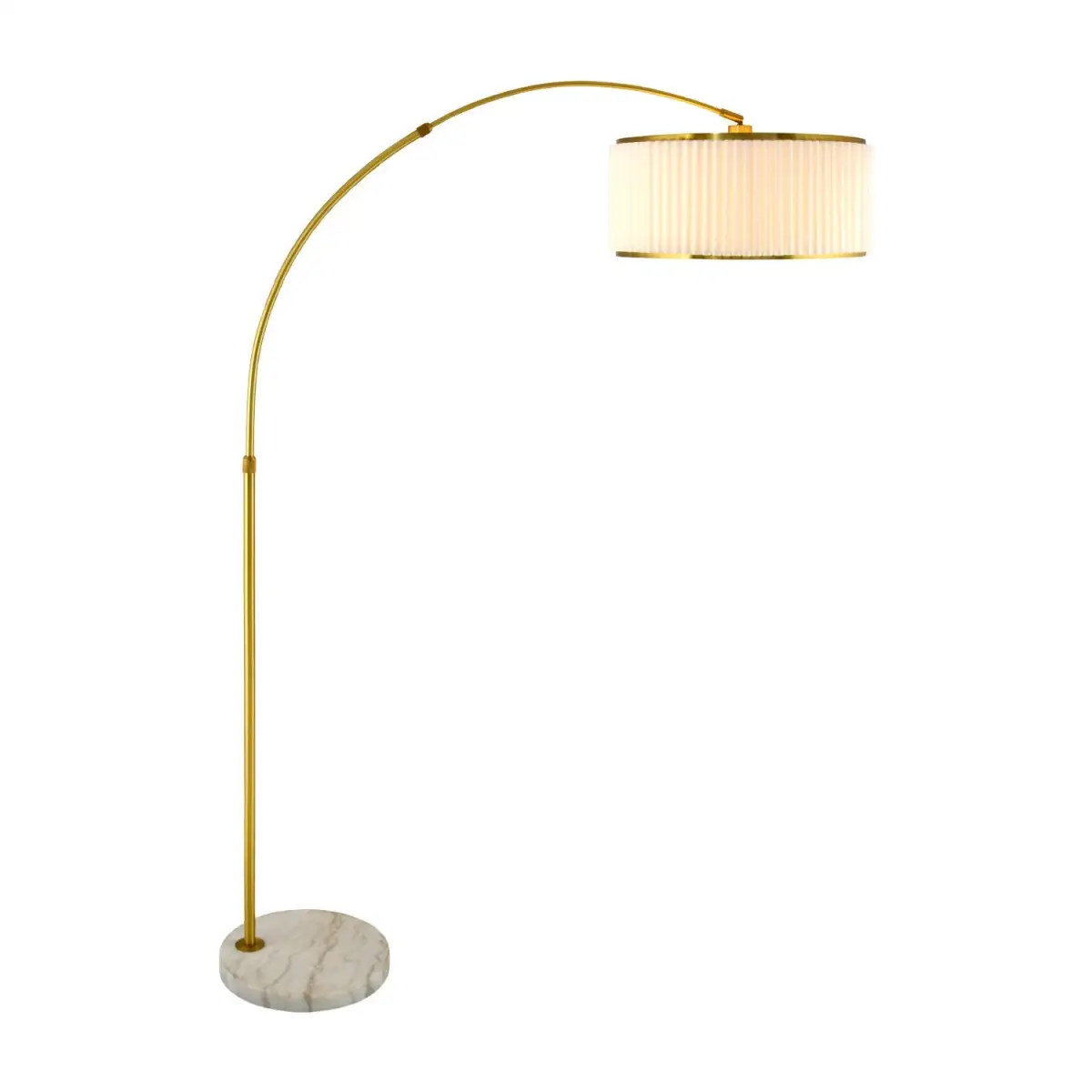 Linen-Shade Fluted Floor Lamp