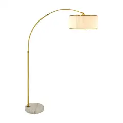Linen-Shade Fluted Floor Lamp