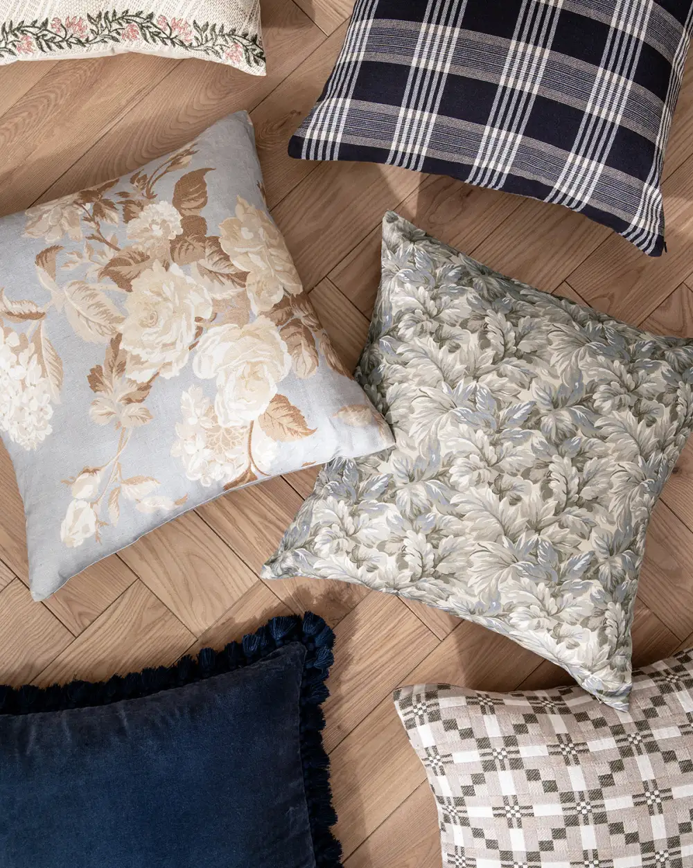Floral Linen Pillow Cover