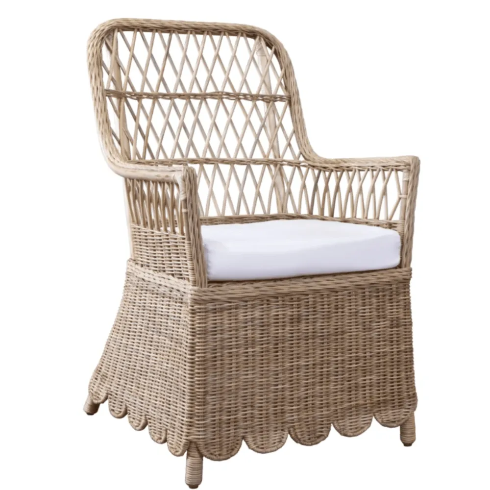 Scalloped Woven Accent Chair
