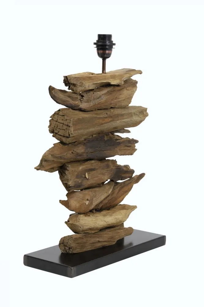 Fir Wood Cabin Table Lamp