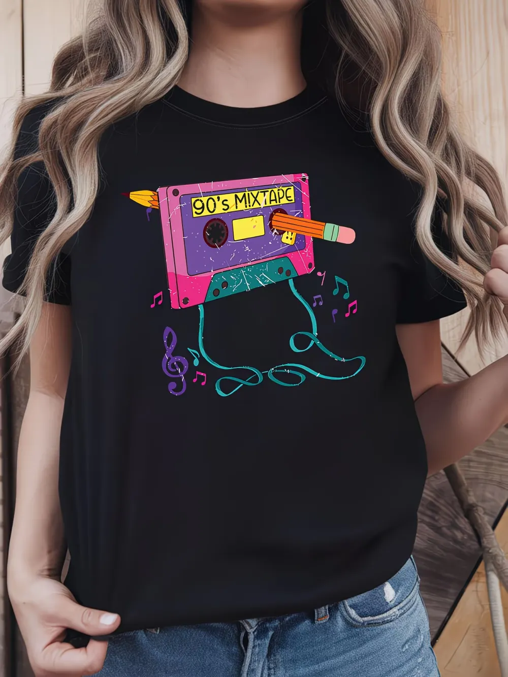Colorful Retro Cassette Mixtape T-Shirt