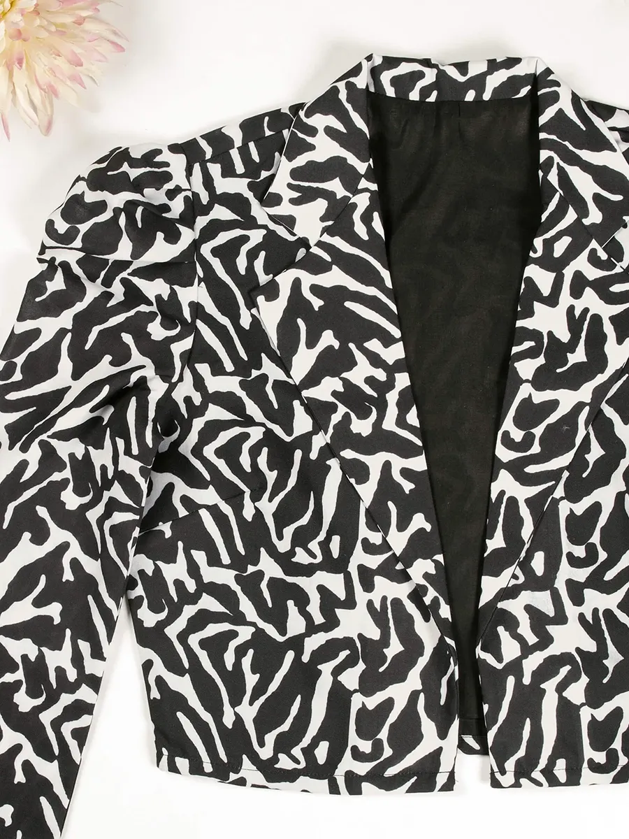 Black And White Zebra-Patterned Lady's Jacket