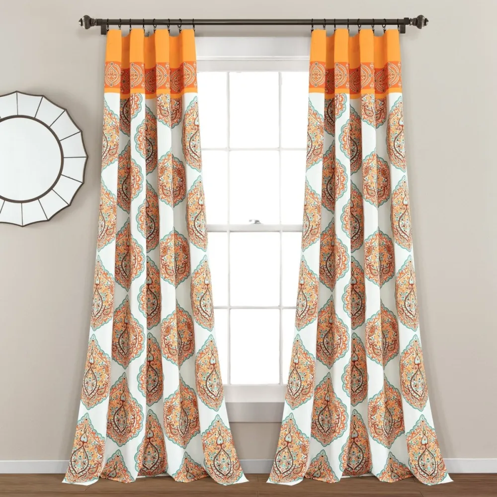 Bohemian Light Filtering Rod Pocket Curtain Panel Set