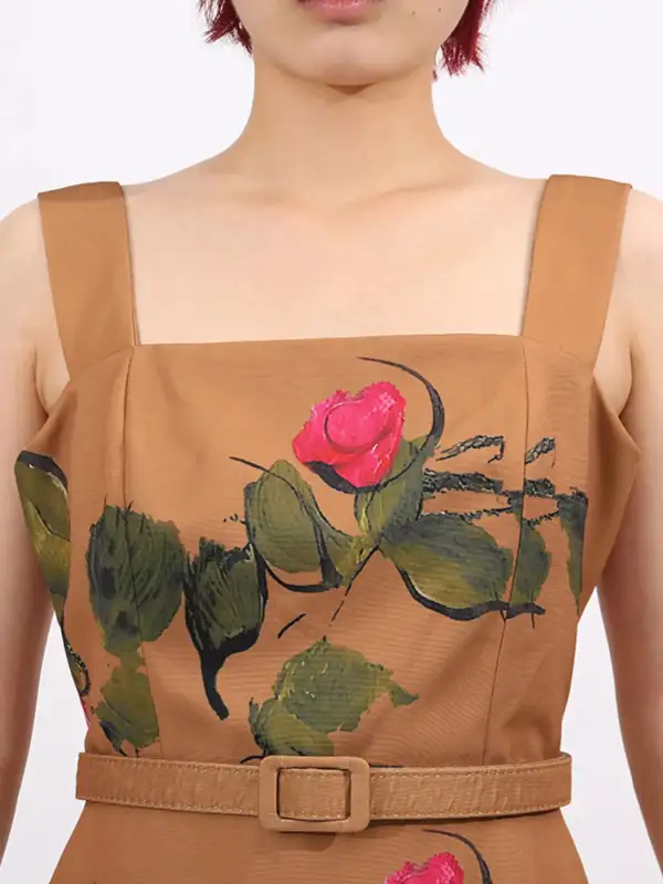 Square Neck Midi Dress