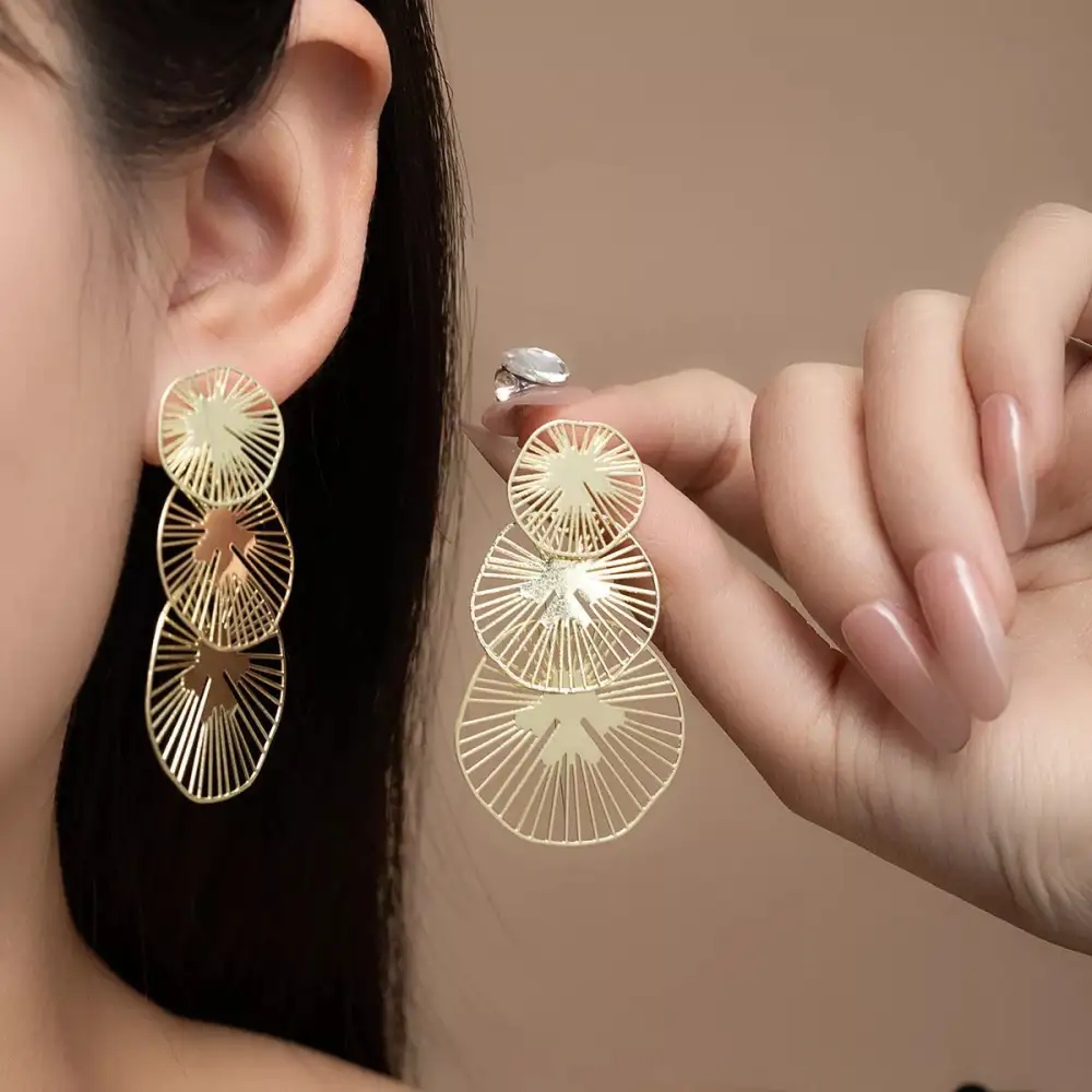 Structured Shape Drop Earrings