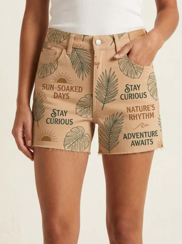 Nature Lover Tropical Leaf Sun Quote Top