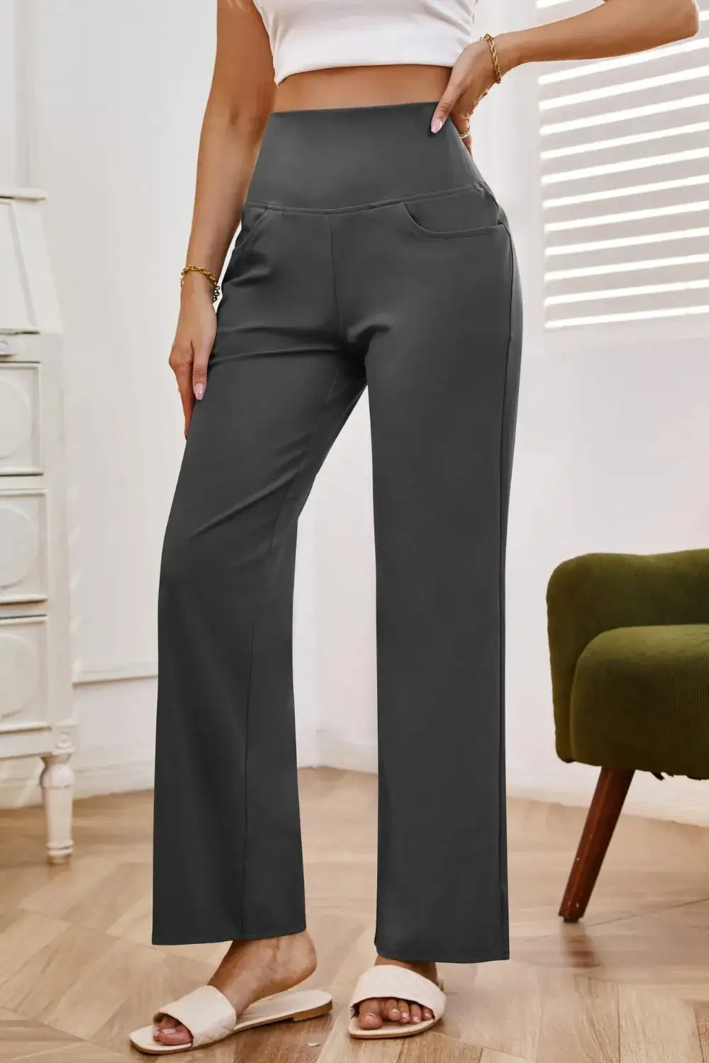 Modern High Waist Wide Leg Pants