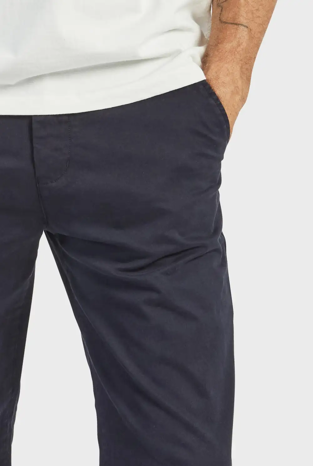 Tailored Fit Textured Cotton Casual Trousers
