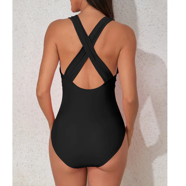 Women's Sleek Crisscross One-Piece Swimsuit