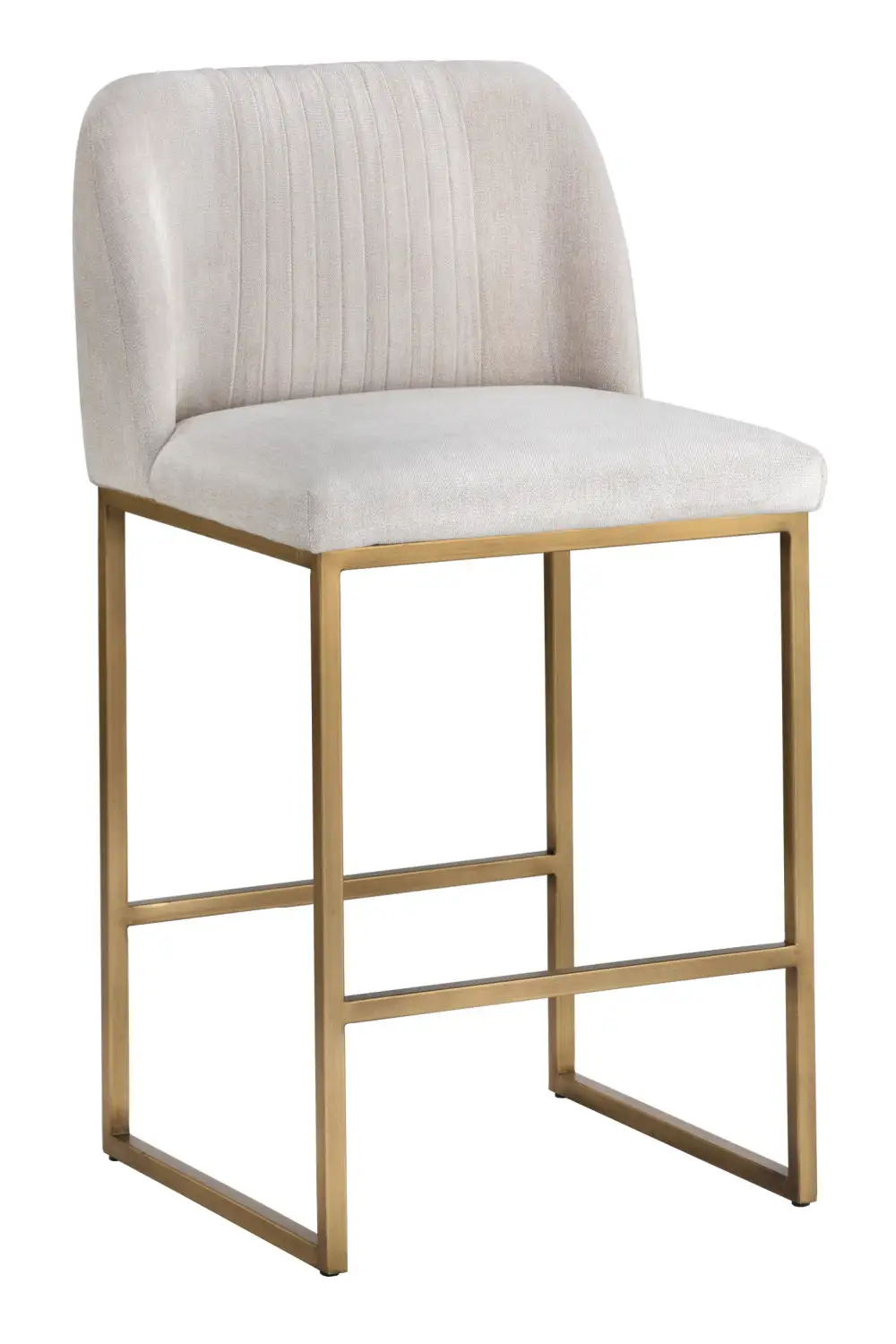 Ruched-Back Fabric Counter Stool