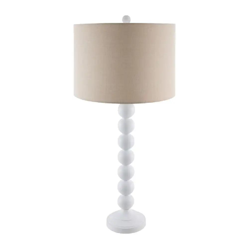 Stacked Painted Metal Linen Acrylic Table Lamp