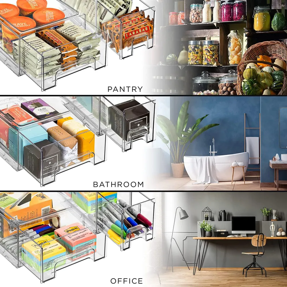 Stackable Pull Out Drawer Organizers