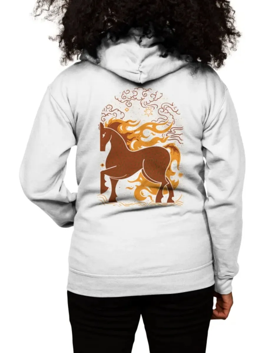 Boho Horse Fire Graphic Hoodie