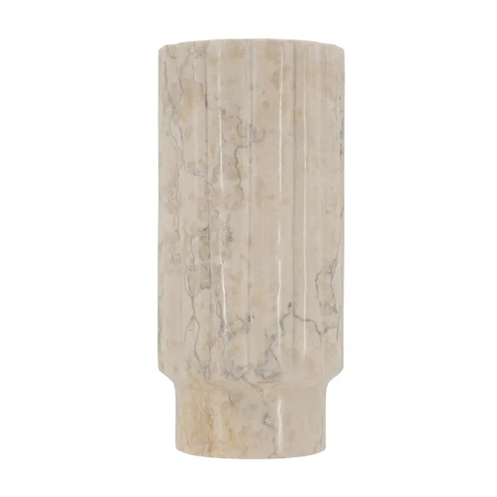 Fluted Marble Decorative Vase
