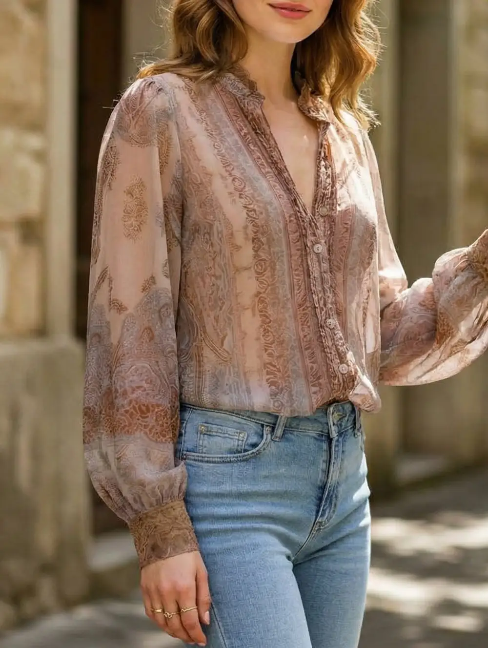Boho Printed Loose Blouse