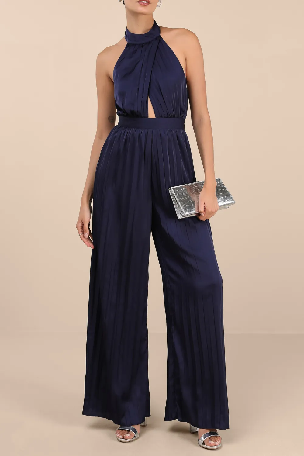 Daily Pleated Halter Jumpsuit