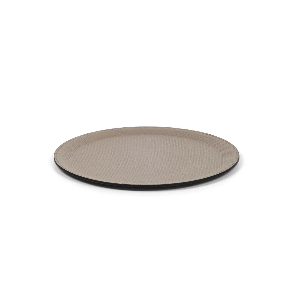 Round Calf Leather Tray