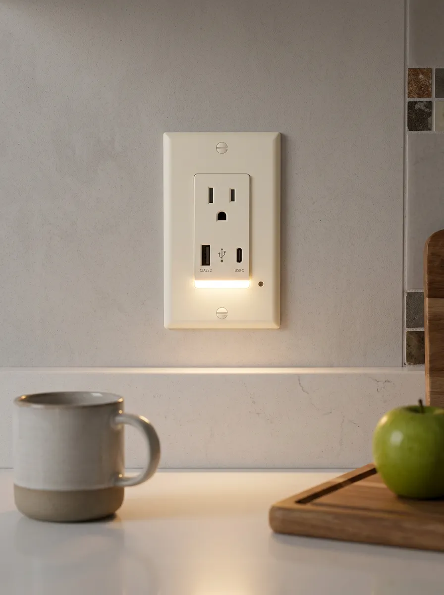 USB-C Charging Port Night Light Printed LED Outlet Cover