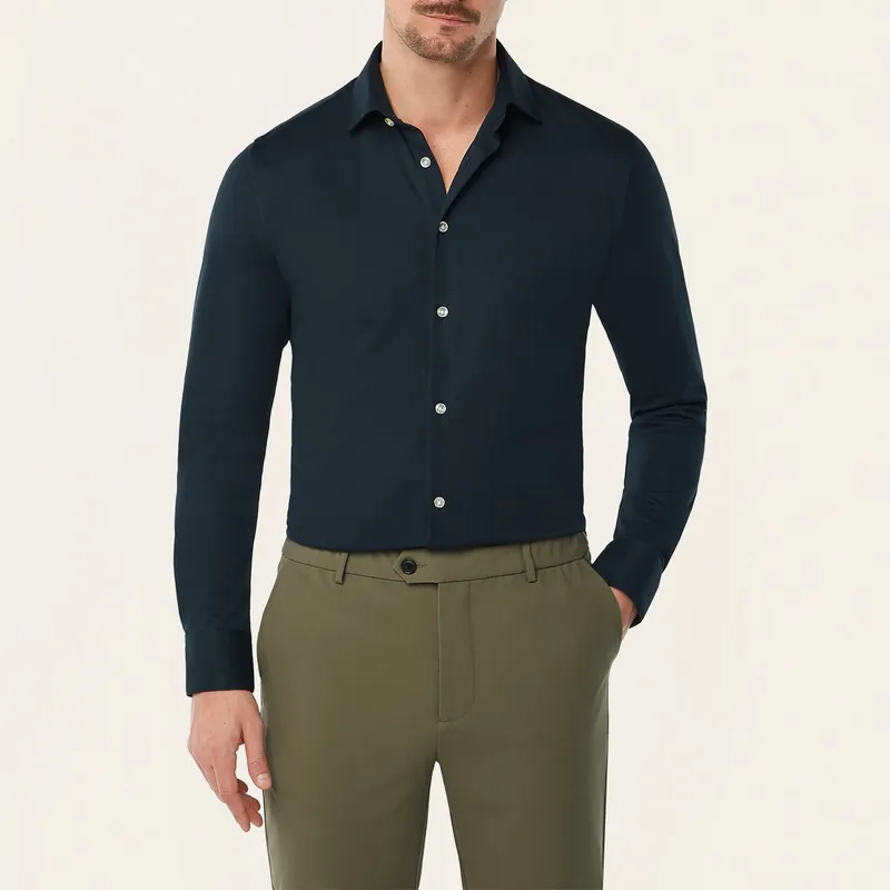 Knit Non-Iron Shirt Navy