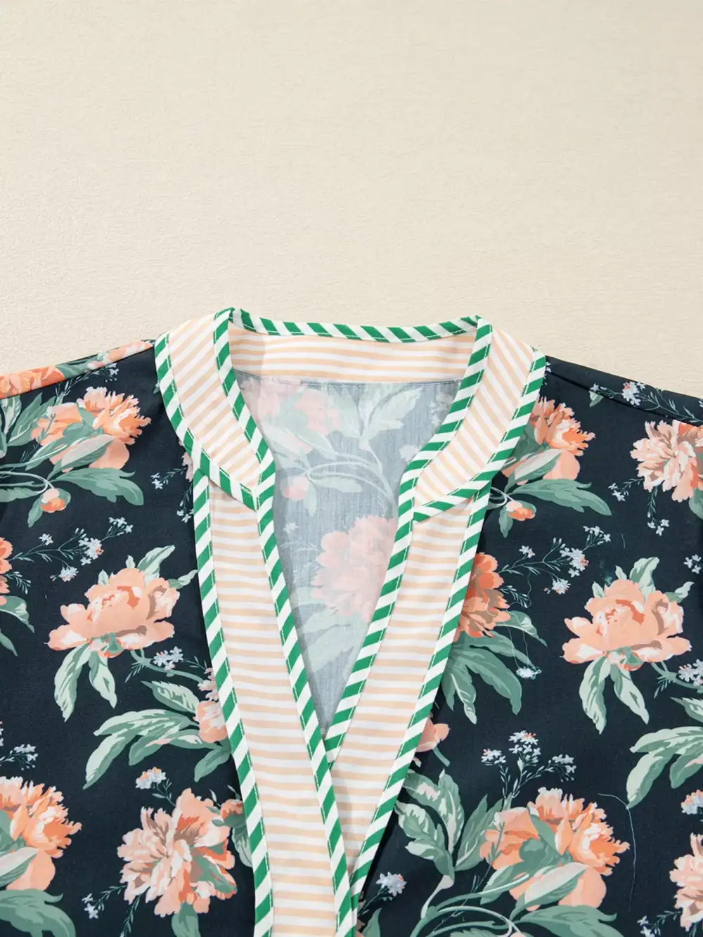 Floral Striped V Neck Mini Dress