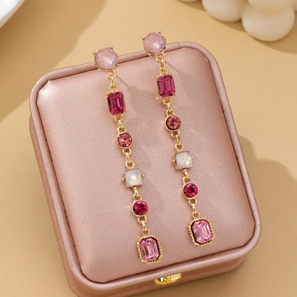Rosy Ombre Geometric Crystal Linear