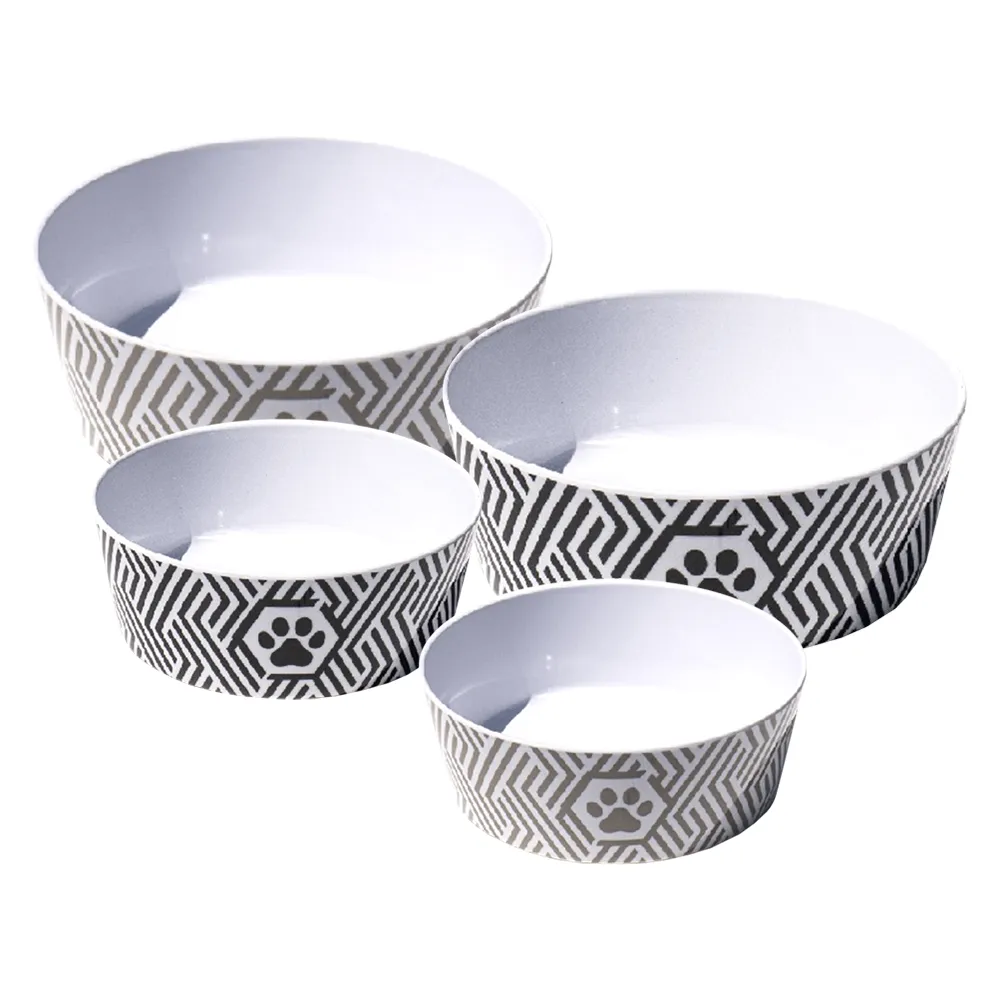 Geometric Paw Dog Bowl