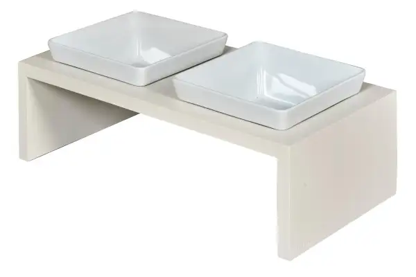 Wooden Double Pet Feeder