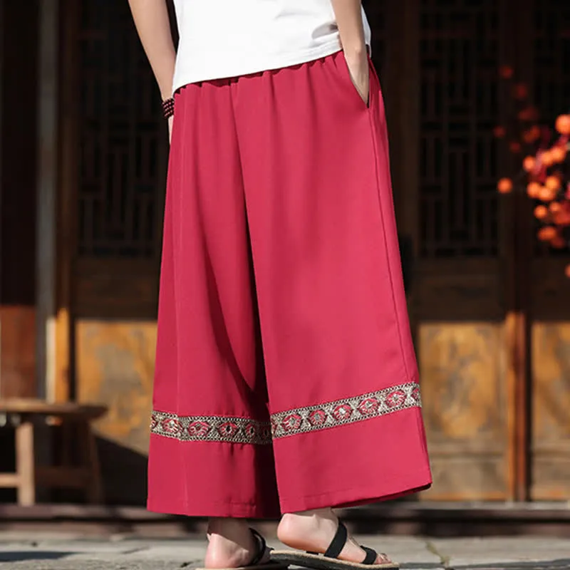 Elastic Waist Wide Leg Pants
