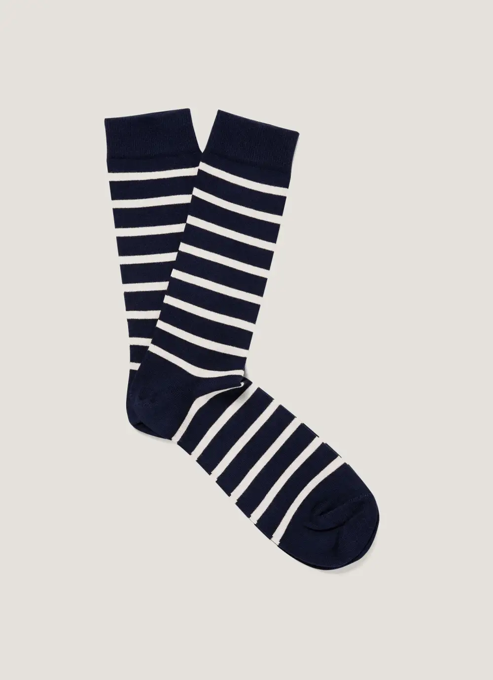 Navy Pattern Cotton Crew Socks