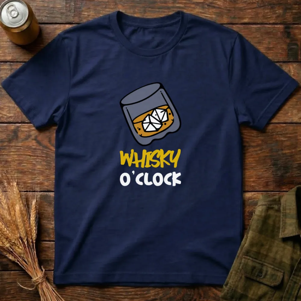Whisky O'Clock Graphic Cotton T-Shirt