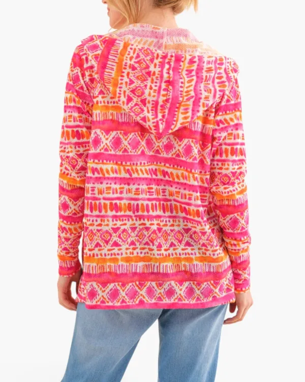 Printed Hooded Cardigan