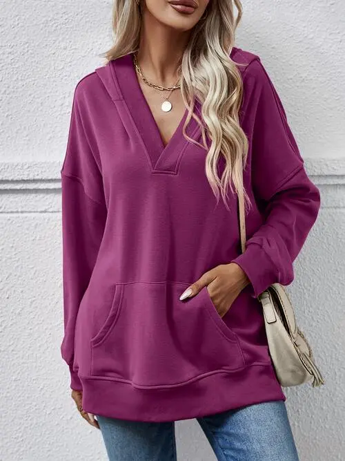 Long-Sleeve Drop-Shoulder Hoodie