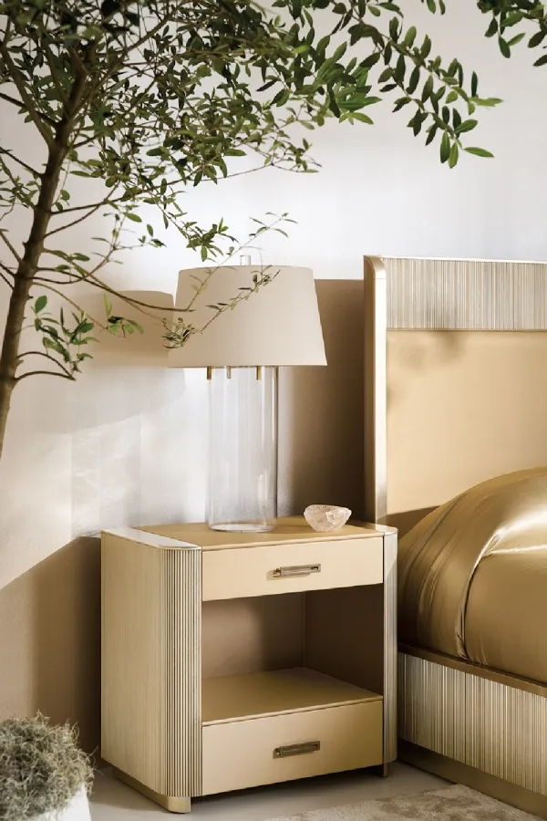 Fluted Sides Drawer Nightstand