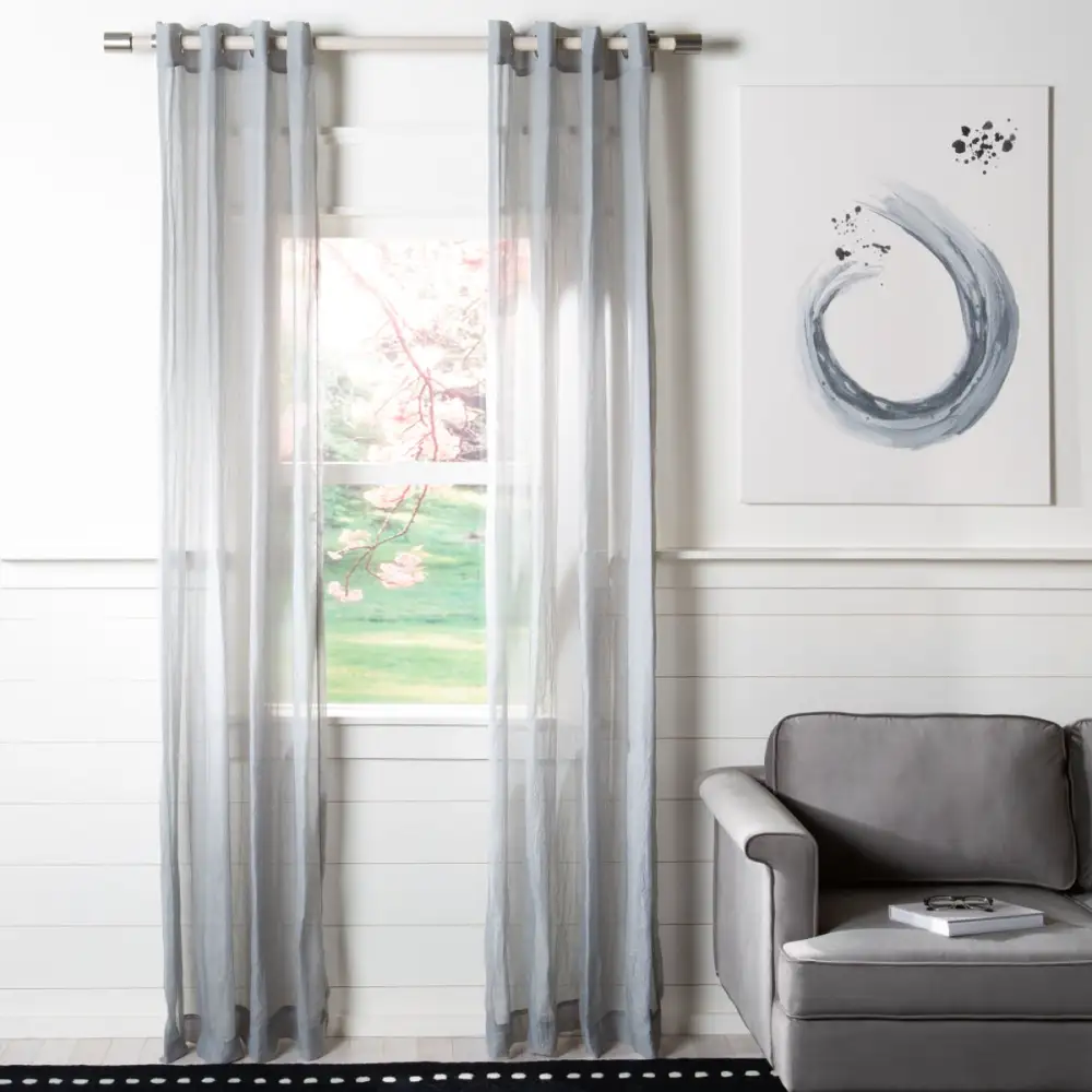 Semi-Sheer Grommet Modern Curtain Panel