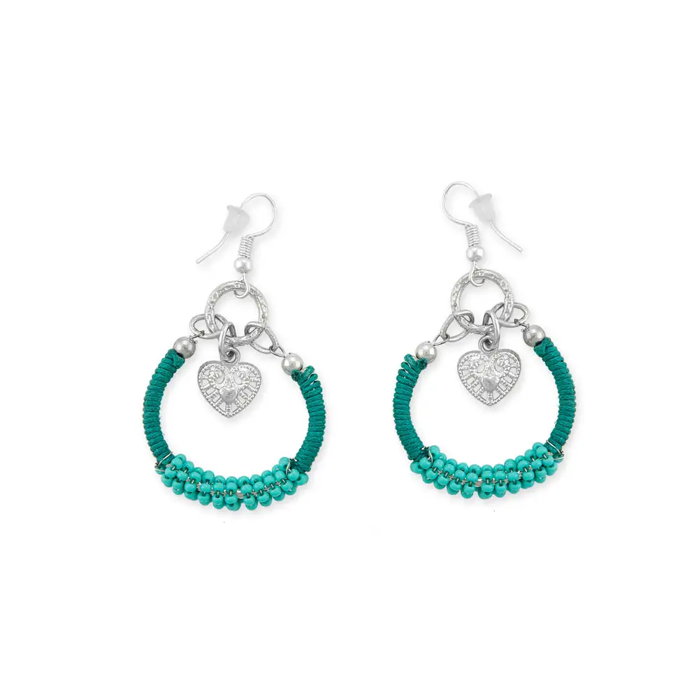 Graceful Artistic Artful Heart Hoop Earrings