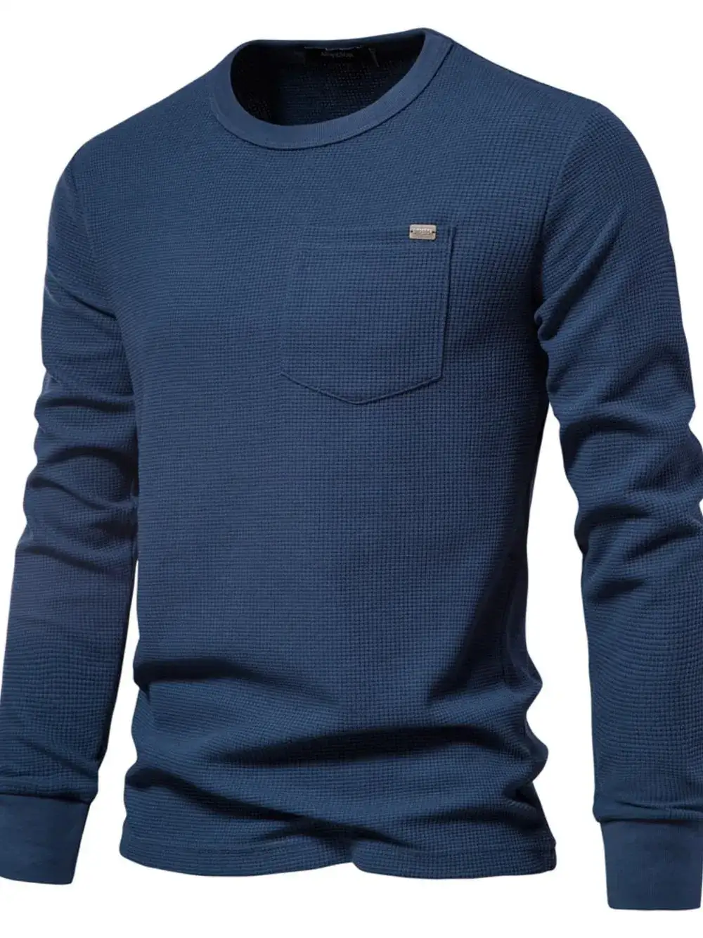Relaxed Waffle Knit Crew Neck Tee