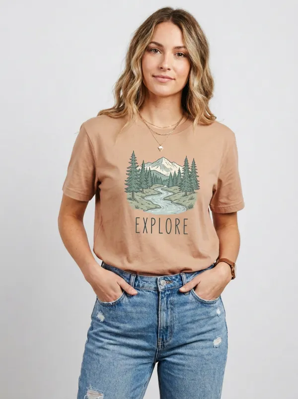 Nature Adventure Explore Mountain River T-Shirt